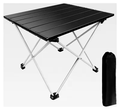 Produktbild von Klappbarer Campingtisch aus Aluminium – Tragbarer leichter Tisch für Garten, Grillen, Angeln und Wandern mit Tragetasche