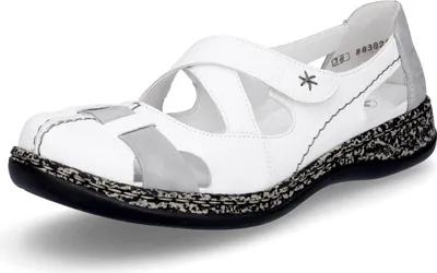 Produktbild von Rieker Damen Ballerina Halbschuh Leder 46367, Größe:39 EU, Farbe:Weiß