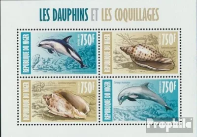 Produktbild von Briefmarken Niger 2013 Mi 2288-2291 Kleinbogen (kompl. Ausg.) postfrisch Delfine und Muscheln