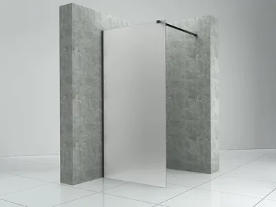 Produktbild von Duschabtrennung Walk-In Halterung in Schwarz 30 x 200 x 0,8 cm Dusche