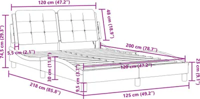 Zdjęcie produktu dla VidaXL 3214096, Czarny, 125 cm, 2,18 m, 74,5 cm, 1200 x 2000 mm, 1 szt.