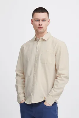 Zdjęcie produktu dla Blend BHShirt Męska koszula z mieszanki lnu Koszula z długim rękawem i kołnierzykiem koszulowym Zapinana na guziki Kieszeń na piersi Regular fit