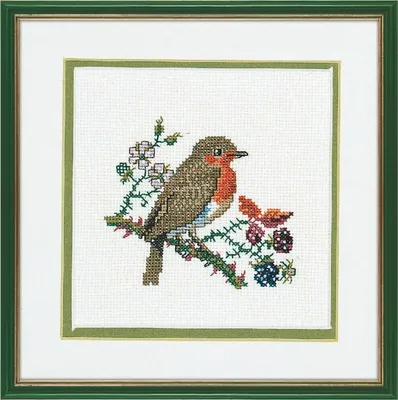 Obrázek produktu pro Eva Rosenstand - sada křížkového vyšívání "Rothkehlchen", počítaný vzor, 20x20cm