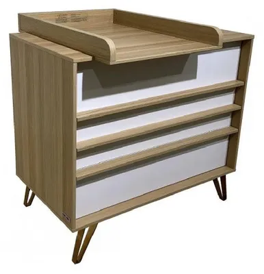 Image de IKID Commode à langer TRIESTRE chêne-blanc