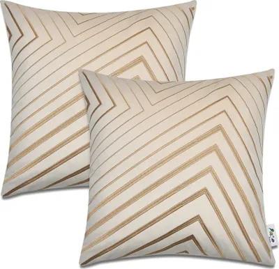 Produktbild von Kissenbezug Deko Kissenhülle Kissenbezüge Skandi Muster 2er Set Sofa Zierkissen