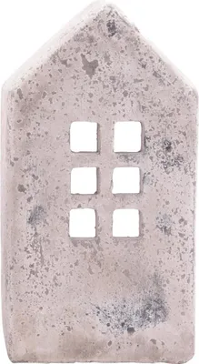 Produktbild von Windlicht Haus Antik Optik Zement creme 30,5 cm