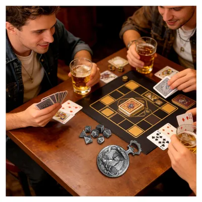 Produktbild von Mini Würfel | Polyeder Spielzeug mit Taschenuhr Etui, 7-teilige Rollenspiel Würfel - Brettspiel Party Zuhause Reise Geschenk