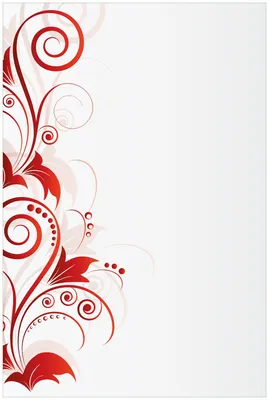 Produktbild von Wallario Premium Glasbild, freischwebende Optik, kräftige Farben, Größe 90 x 60 cm Motiv Abstrakte rote Blumenschnörkel