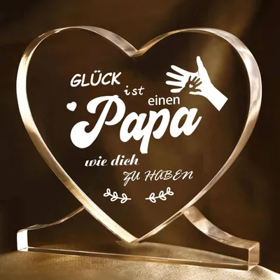 Produktbild von Herzförmige Acryl Wohnkultur für Papa - Personalisiertes Geschenk