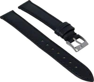 Produktbild von Uhrenarmband echt Kalbsleder schwarz flach Minott 27838, Stegbreite:12mm, Schließe:Silbern