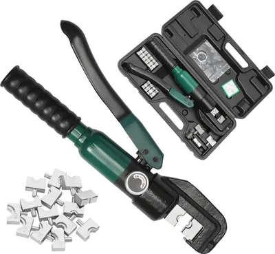 Obrázek produktu pro Hydraulické kleště na lisování kabelových ok - Ruční lisovací kleště - Rozsah 4–70 mm² - Pro kovová kabelová oka - Zelené