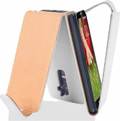 Produktbild von Cadorabo Schutzhülle für LG G2 Hülle in Weiß Flip Etui Handyhülle Case Cover Kunstleder