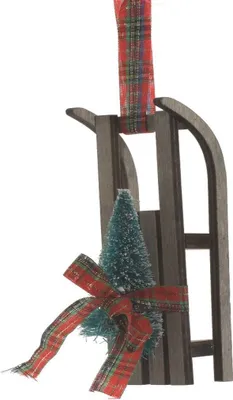 Produktbild von Baumhänger Holzschlitten Baumschmuck Christbaumschmuck Holz