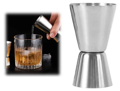 Cocktailmaßbecher Edelstahl 2 cl 4 cl doppelseitig