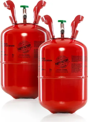 Produktbild von Ballongas-Set mit 2 Heliumflaschen für je 30 Ballons, je 200l Gasfüllung für Party-Latex-, Folienballons