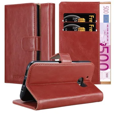 Image de Cadorabo Housse pour HTC ONE M10 Housse rouge pour téléphone portable Housse Book Case Etui Luxury