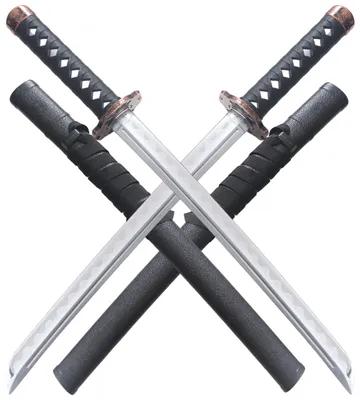 Produktbild von Pack 2 Wakizashis Silber Polypropylen Schwert Dolch + Wakizashi Japanische Scheide