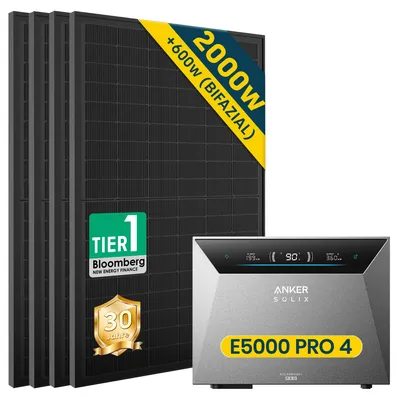 Produktbild von Balkonkraftwerk 2000W mit Speicher Anker SOLIX Solarbank 4 E5000 Pro-Ohne Halterung