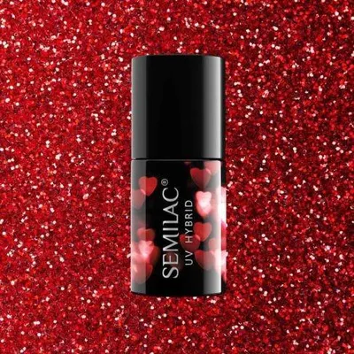 Zdjęcie produktu dla Semilac 318 Burgundy Red Gilter 7Ml