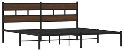 Produktbild von vidaXL Bettgestell ohne Matratze mit Kopfteil Braun Eiche 190x200 cm