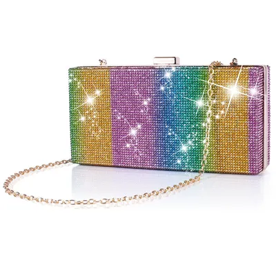 Image de Femmes Embrayage Arc-en-ciel Cristal pour Mariage Banquet Danse Cocktail Fête Graduation Cérémonie,Regenbogen