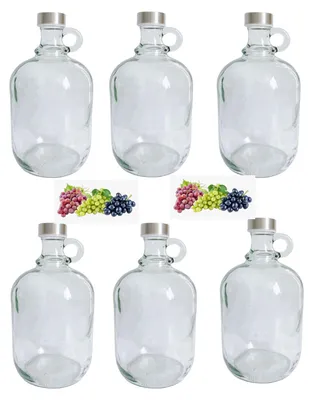 Produktbild von 6 x 1,5L Flasche mit Schraubverschlüss Weinballon Glasballon Weinflasche Gallone