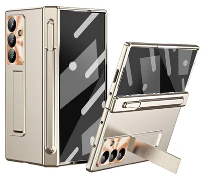 Immagine prodotto di Per Samsung Galaxy Z Fold7 5G Custodia a cerniera con supporto per penna e penna Oro