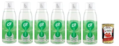 Produktbild von Cif Infinite + Clean Tutto in 1 Clean Lime & Fiori Bianchi RICARICA 590ml, Mehrzweck-Oberflächenreiniger-Nachfüllpackung, 6 x 590 ml + Italian Gourmet polpa 400gr