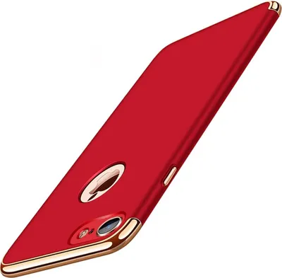 Produktbild von Handy Hülle Schutz Case für Apple iPhone 6s Plus Bumper 3 in 1 Cover Chrom Rot