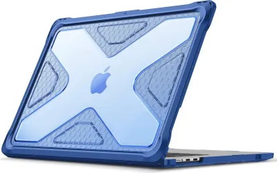 Produktbild von Fintie Hülle Kompatibel mit MacBook Air 15 Zoll M5 M4 M3 M2 (2026/2025/2024/2023, A3448/A3241/A3114/A2941), Ganzkörper-Rugged Hybrid Schutzhülle TPU Stoßstange Case Kompatibel mit MacBook Air 15", Blau