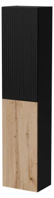 Produktbild von Dmora Vitrine Longano 39,9x29,8x180h cm Anthrazit-Schwarz, 4 Böden Eine Tür