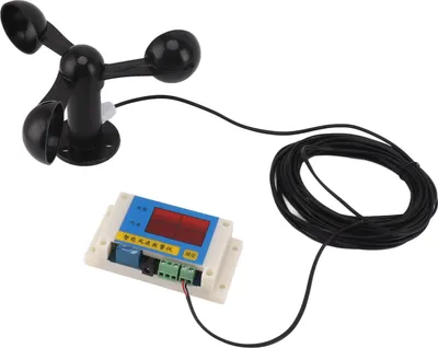 Produktbild von 3-flügeliges Turmdrehkran-Anemometer 3 Flügel USB 5V Hochpräzises 2-12-Hebel-Windgeschwindigkeits-Alarmgerät für den Außenbereich