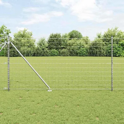 Produktbild von "im Angebot" Zaun mit Pfosten Silber 1,2x25 m Stahl - Metallzäune CC12808