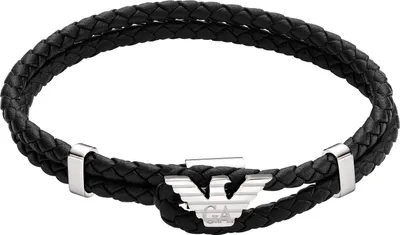 Produktbild von Emporio Armani EGS3237040 Herren Armband EAGLE LOGO Edelstahl Silber Schwarz 18 cm