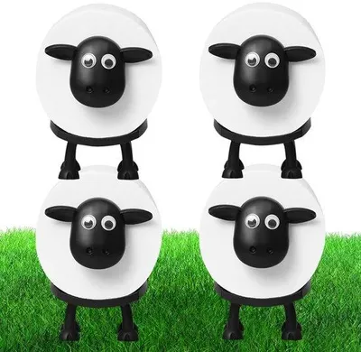 Image de Lot de 4 porte-rouleaux de papier toilette en forme de moutons pour rouleaux de 42 mm, à utiliser comme décoration pour le papier toilette, moutons en papier toilette, porte-rouleaux de papier toilette de rechange, porte-rouleaux amusants ou comme décoration de cadeau pour la salle de bain