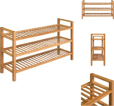 Obrázok produktu pre vidaXL Botník s 3 policami 100x27x60 cm, dubový masív - Regály a skrinky na topánky