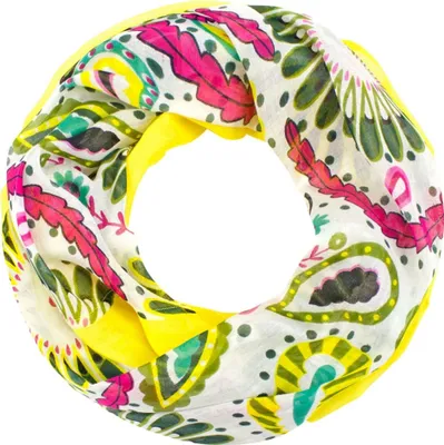 Produktbild von Sunsa Damen Loop Schal. Baumwolle Schlauchschal. Dünn Loopschal mit Blumendesign