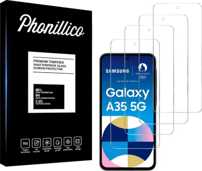 Immagine prodotto di Vetro temperato per Samsung Galaxy A35 5G [4 pezzi] Pellicola protettiva antigraffio resistente Phonillico®