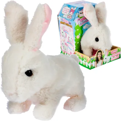 Immagine prodotto di MalPlay animale elettronico di peluche | bianco | coniglio interattivo di peluche | suoni e reazioni | per bambini da 3 anni | regalo di compleanno