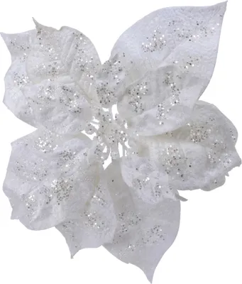Produktbild von Weihnachtsstern Blume auf Clip 26cm weiß