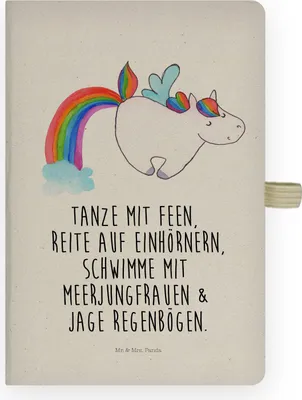 Produktbild von Mr. & Mrs. Panda notizbuch Einhorn Fliegendes Pferd - Transparent - Geschenk, Realität, Regenbogen, Journal, Tagebuch, Glitzer, Kladde, Unicorn, Hardcover, Adressbuch