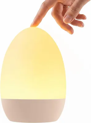 Productafbeelding van Nachtlampje voor kinderen, borstvoeding, babyvoeding, 14 RGB-kleuren en dimbare touch-bediening, babyeierlamp, draadloos oplaadbaar