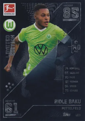 Produktbild von Match Attx Bundesliga 2021/22 Fußball-Sammelkarte Limited Edition, LE3 - Ridle Baku