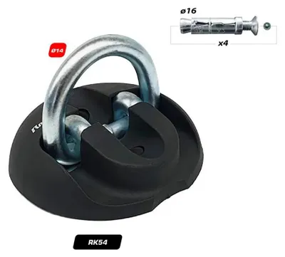 Productafbeelding van Radikal Rk54 bevestigingsplaat voor hangslot, 14 mm, zwart/zilver. Zwart/zilver, one size