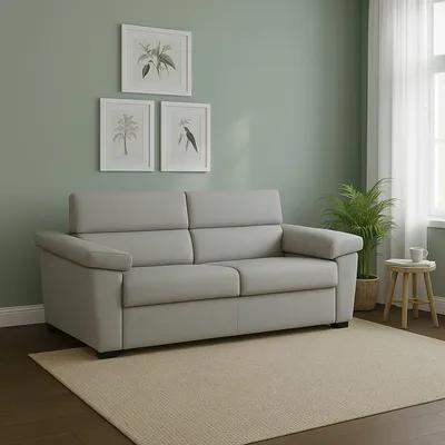 Immagine prodotto di Seui - Divano Letto 2 Posti, 185x95 cm Grigio Chiaro, Sfoderabile  Italy