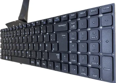 Produktbild von DEUTSCHE-Tastatur Keyboard Schwarz mit Beleuchtung kompatibel für SAMSUNG NP-SF510