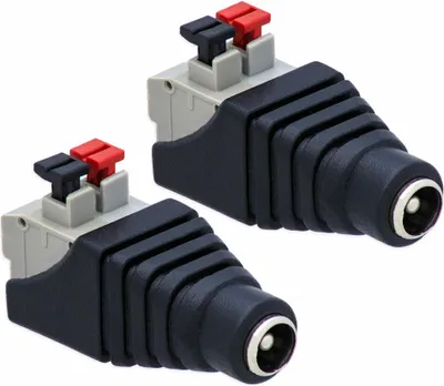 Produktbild von 2X DC Stecker Hohlbuchse 5,5mm > 2,1mm auf Terminal Block 2-Pin Adapter Druckklemme