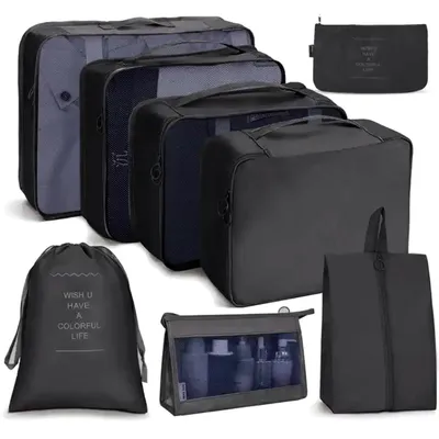 Immagine prodotto di Apt Bq73 Organizer Da Viaggio 8 Pezzi, Nero