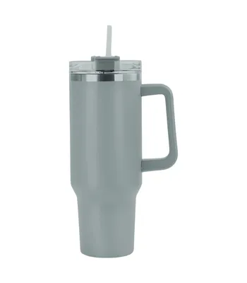 Obrázek produktu pro Pronett XJ5555 Termohrnek s uchem a brčkem, nerez, 1200 ml, šedý