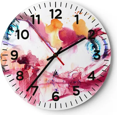 Produktbild von Wanduhr - Rund - Glasuhr - weiblich Blume Sommer Flitterwochen - 30x30cm - Schleichendes Uhrwerk - Lautlos - zum Aufhängen bereit - Dekoration Modern - Wanddekoration aus Glas - C4AR30x30-3059